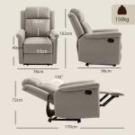 Poltrona Relax Reclinável até 135º com Apoio para os Pés Encosto Alto 78x96x102 cm Cinza