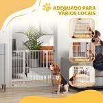 Barreira de Segurança para Cães 74 - 100 cm com Extensões, Montagem por Pressão e Duplo Bloqueio, Branco