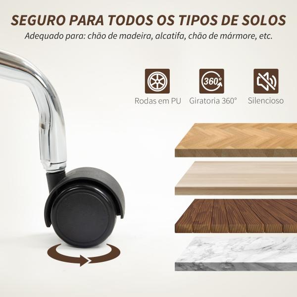Cadeira de Escritório Giratória com Altura Ajustável Função Basculante e Encosto de Vime Sintético 60x55,5x82 - 90 cm Marrom