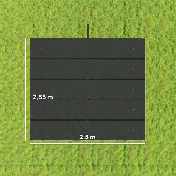 Cobertura para Pérgola 2,5x2,55 m Teto de Substituição Retrátil para Pérgola com 10 Orifícios de Drenagem Cinza Escuro