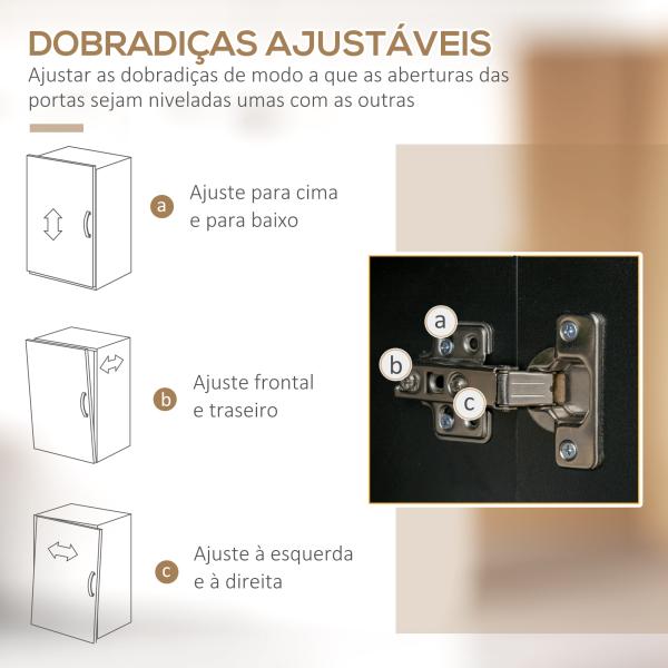 Armário de Cozinha com 1 Gaveta 3 Portas e Armazenamento Aberto Estilo Moderno 119x41x180cm Preto