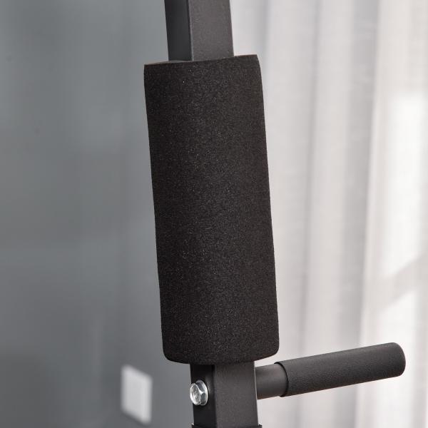 Máquina Multi Estação de Musculação Máquina de Musculação com Estribo para Pernas e Placas de Peso de 45kg para Treinamento Fitness em Casa Academia 148x108x207cm Preto