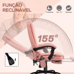 Cadeira de Massagem com 7 Pontos de Massagem Reclinável com Apoio para os Pés e Controlo Remoto 67x67x111 - 121 cm Rosa