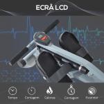 Máquina de Remo com Ecrã LCD para Academia Exercícios de Musculação ou Resistência Carga Máxima 100kg 130x47,5x67cm Cinza