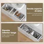 Móvel para Lavatório Pousar com 2 Gavetas para Lavatório sem Pedestal 80x30x60 cm Branco