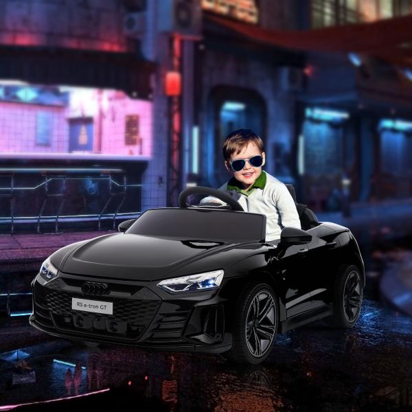 Carro Elétrico AUDI RS E - Tron GT 12V com 2 Motores Faróis LED Buzina Música USB 3 - 5km/h 103x58x41cm Preto