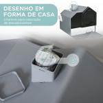 Caixa de Areia Fechada para Gatos com Bandeja Amovível Pá e Filtro Desodorizante 47x45x42 cm Cinza