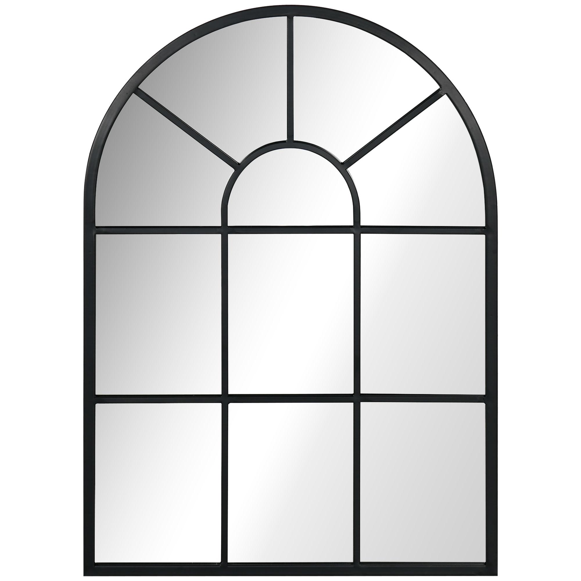 Espelho Decorativo de Parede 50x70cm Espelho de Metal para Sala de Jantar Dormitório Entrada Estilo Moderno Preto