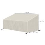 Capa Protetora para Móveis de Jardim 218x111x63 - 101 cm Cobertura de Móveis de Tecido Oxford 600D Impermeável para Sofás Bancos