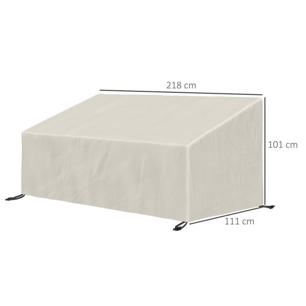 Capa Protetora para Móveis de Jardim 218x111x63 - 101 cm Cobertura de Móveis de Tecido Oxford 600D Impermeável para Sofás Bancos