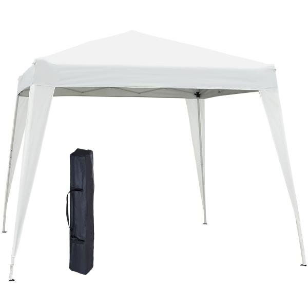 Tenda Dobrável Tenda com Desenho Pop Up para Jardim Campismo Festas Eventos Aço e Oxford 297x297x250 cm Branco