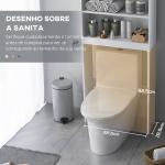 Móvel sobre Sanita Armário para Máquina de Lavar com 2 Portas Prateleiras Abertas e Ajustável 66x23x178 cm Branco