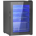 Frigorífico para Vinhos 20 Garrafas com Compressor, Porta Anti - UV, 5 - 18 °C, Painel Tátil, Luz LED, 39 dB, Preto