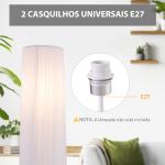Candeeiro de Pé Moderno com Interruptor de Pé e Base de Aço Inoxidável Ø15x120 cm Branco