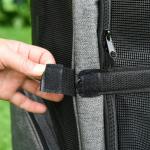 Transportadora Carrinho para Animais de Estimação 2 em 1 Mochila de Viagem com 2 Rodas para Cães Gatos com Alça Retrátil de Alumínio e Bolso de Armazenamento 42x25x55cm Cinza