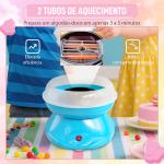 Máquina de Algodão Doce Potência 450W - 550W Doce com Colher Medidora e 10 Palitos de Bambu 27x26x18 cm Azul