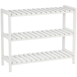Sapateira de Madeira de 3 Níveis para até 9 Pares de Sapatos para Entrada Corredor Dormitório 70x26x57,5cm Branco