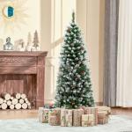 Árvore de Natal Artificial 150cm com 408 Ramos 28 Bagas 24 Pinhas Folhas de PVC e Suporte Metálico para Interiores Verde