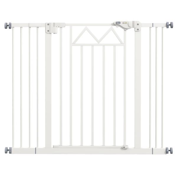 Barreira de Segurança Extensível para Animais de Estimação com Fecho Automático e Sistema de Duplo Bloqueio 74 - 100x76 cm Branco