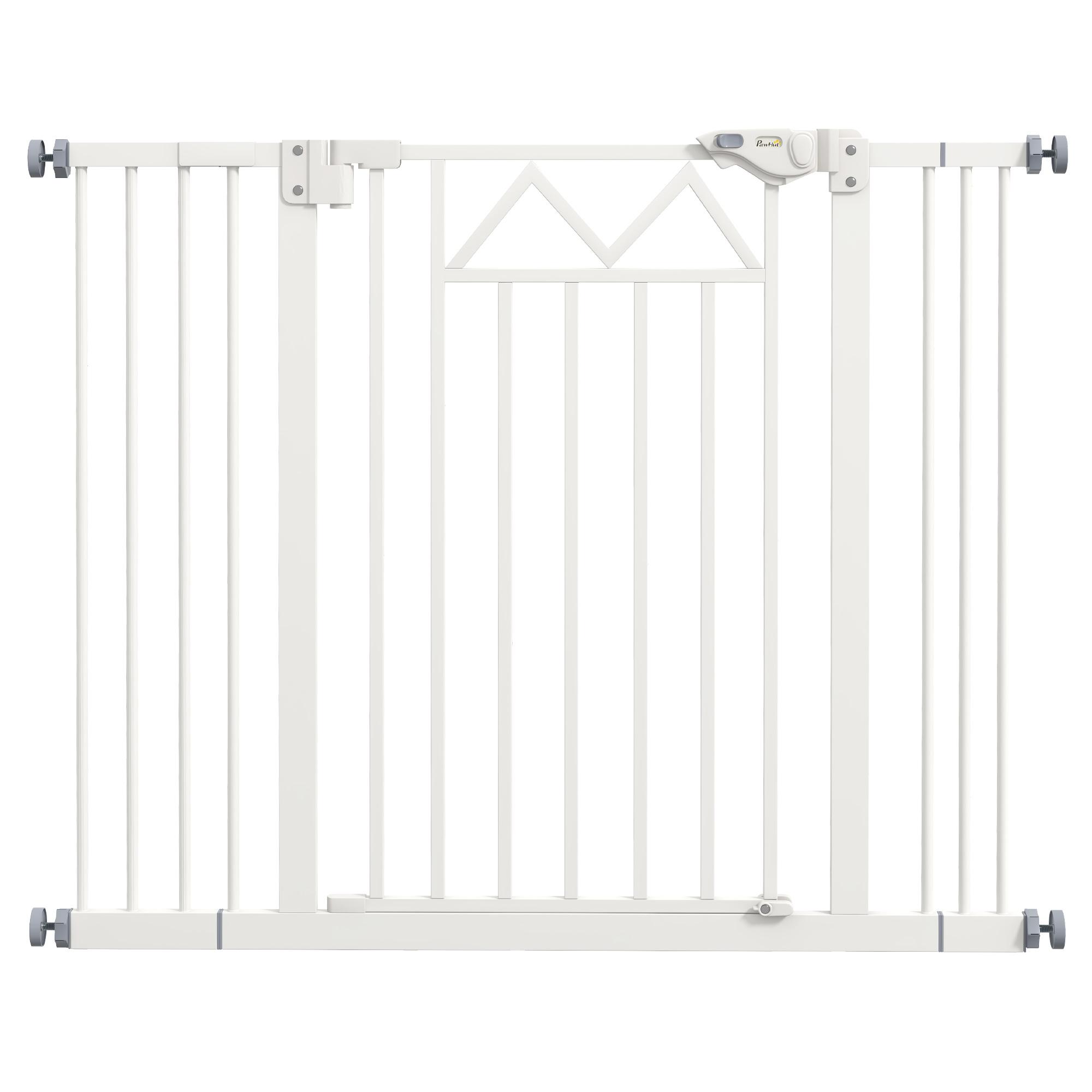 Barreira de Segurança Extensível para Animais de Estimação com Fecho Automático e Sistema de Duplo Bloqueio 74 - 100x76 cm Branco