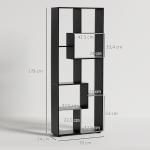 Estante Moderna Biblioteca Estreita com 8 Prateleiras para Sala Quarto e Escritório 70x24x178 cm Preto