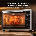 Mini Forno Elétrico de Bancada 46 L com Convecção Espeto Giratório e Temporizador 1800 W
