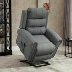 Poltrona Reclinável Elétrica Levanta Pessoas com Massagem Vibratória e Aquecimento 98x96x105 cm Cinza