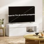 Móvel de TV com 2 Portas Prateleira Aberta Móvel de TV Televisóres de 60 Polegadas 140x40x48 cm Branco