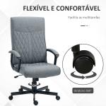 Cadeira de Escritório Giratória 360° com Encosto Alto Altura Ajustável e Função de Inclinação 65x65x102 - 112,5cm Cinza Escuro