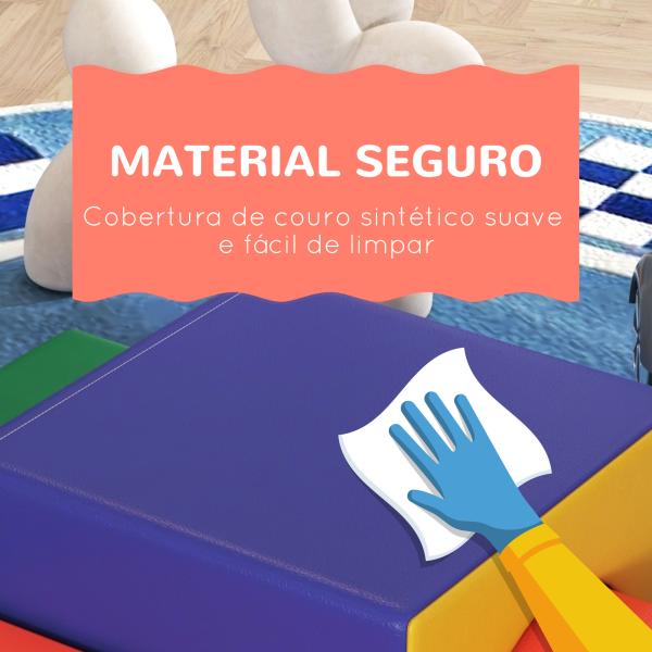 Conjunto de 4 Blocos de Espuma para Crianças Figuras de Construção Brinquedo de Aprendizagem Infantil 150x50x39cm Multicor