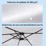 Guarda - Sol Duplo de Jardim 46x26 m com Manivela Manual Proteção UV50+ Capa Resistente à Água Branco