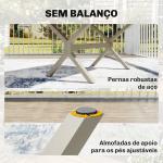 Mesa de Jardim Extensível com Superfície em Alumínio 154/214x85 cm com Efeito Madeira para 8 - 10 Pessoas Cinza Claro