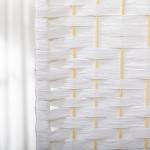 Biombo Separador de Ambientes de 3 Painéis 120x170 cm Divisória de Ambientes Dobrável com Corda de Papel e Estrutura de Madeira Branco