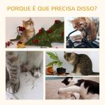 Arranhador para Gatos Arranhador para Gatos com Cama Superior Caverna 2 Almofadas 2 Postes Escada 57x37x100,5cm Bege