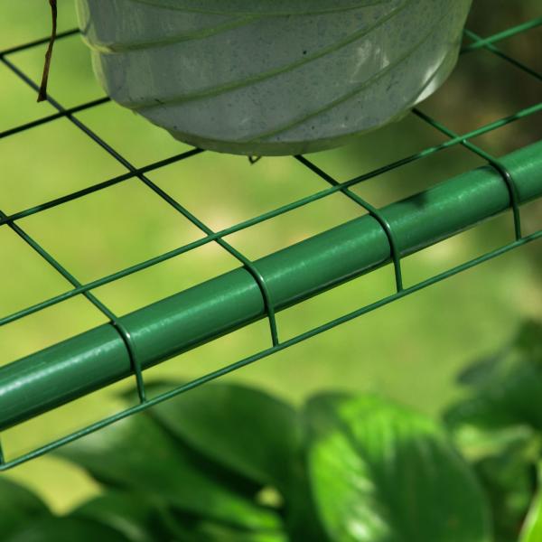 Estufa Transparente de Jardim Estufa de Plantas de 3 Níveis com Prateleiras Estrutura de Aço 143x143x195cm Transparente e Verde