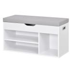 Sapateira com Assento Acolchoado Carga máxima de 120kg MDF 80x30x43cm Branco