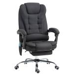Cadeira de Escritório com 6 Pontos de Massagem Giratória com Encosto Reclinável 135º Função de Aquecimento 65x70x111 - 119 cm Preto