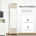 Biombo de 6 Paineis Separador de Ambientes Dobrável 242x170cm Divisória de Habitações de Fibra de Papel Branco
