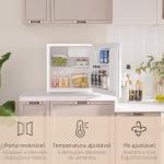 Mini Frigorífico Silencioso 46L Classe F com Temperatura Ajustável e Porta Reversível 48x44x49 cm Branco