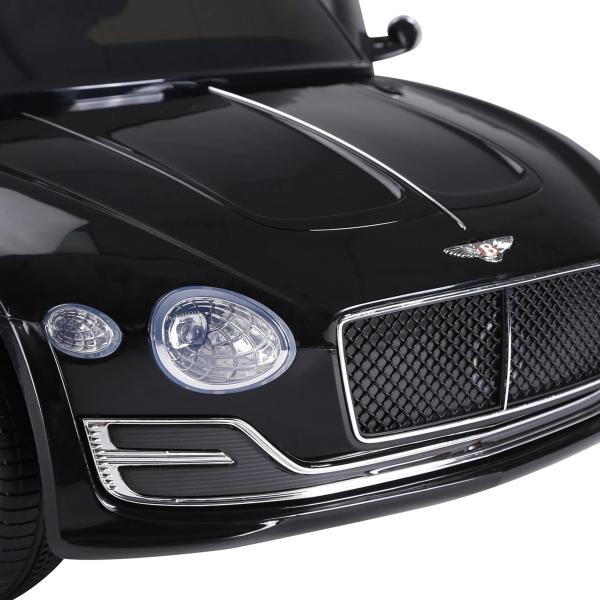Bentley GT elétrico licenciado para crianças de 3 - 5 anos 2 velocidades com controle remoto farois musica preto