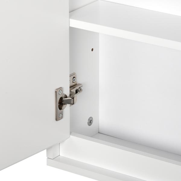 Armário de Casa de Banho com Espelho Móvel Suspenso de Casa de Banho com Prateleira Interior Ajustável 48x14,5x45 cm Branco