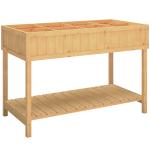 Horta Floreira de Madeira Mesa de Cultivo com Prateleira Inferior Floreira Elevada para Cultivo 110x46x76 cm Madeira