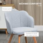Cadeiras Sala de Jantar Estofada em Linho Sintético com Assento e Encosto Acolchoados Estilo Moderno 58x60x82 cm Azul Claro