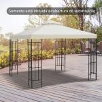 Toldo de Substituição 3x3m para Pérgolas Toldo de Substituição de Pérgolas de Jardim Creme