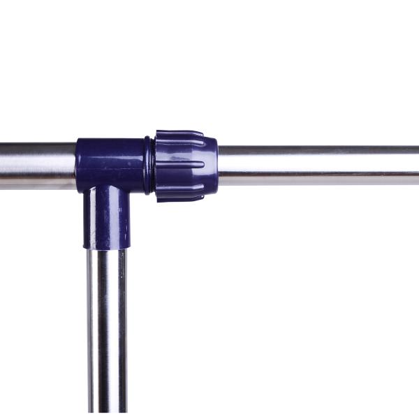 Charriot com Altura Ajustável Cabideiro com Rodas para Roupas Aço Inoxidável 86 - 160x45x95 - 170cm Prata e Preto
