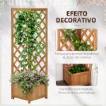 Floreira com Treliça de Madeira Caixa de Plantio com Suporte para Plantas Trepadeiras 40x40x145cm Madeira
