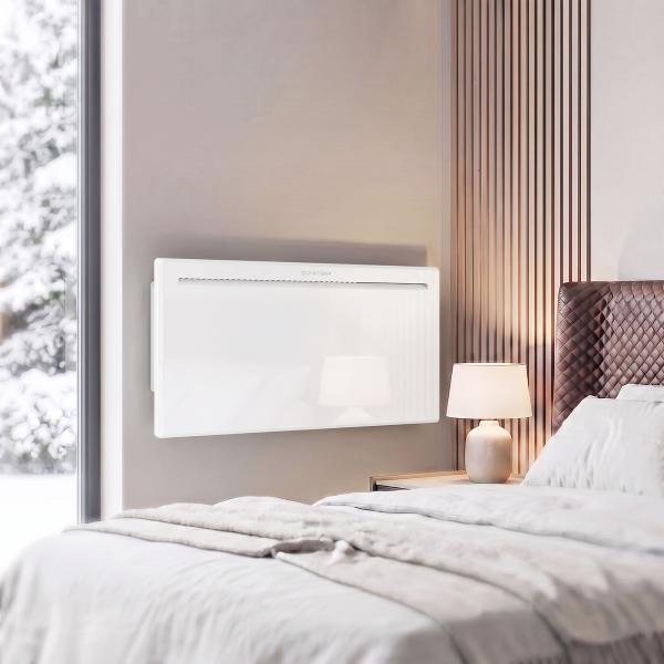 Aquecedor de Painel Inteligente 2000W, Parede ou Chão, Temporizador Semanal, Modo Janela Aberta e Anti - gelo, Branco