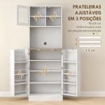 Armário de Cozinha Armário Alto de Cozinha com 3 Portas Prateleiras Ajustáveis e Prateleiras na Porta 60x35x169 cm Branco