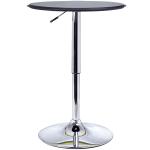 Mesa de Bar com Altura Ajustável Giratória 360° com Base Redonda Mesa Alta Moderna para Cozinha Ø63x67 - 93 cm Preto