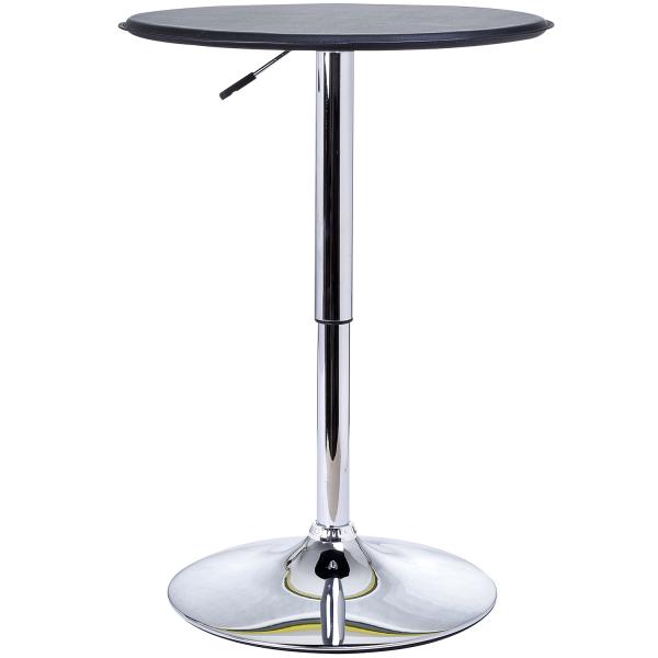 Mesa de Bar com Altura Ajustável Giratória 360° com Base Redonda Mesa Alta Moderna para Cozinha Ø63x67 - 93 cm Preto